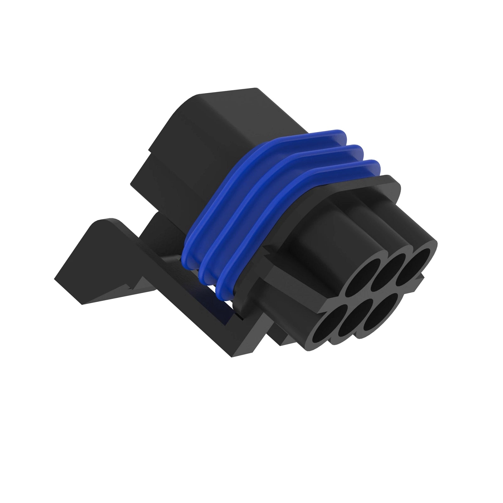 57M7260: John Deere 57M7260 Black External Electrical Connector Housing, 6 Cavities