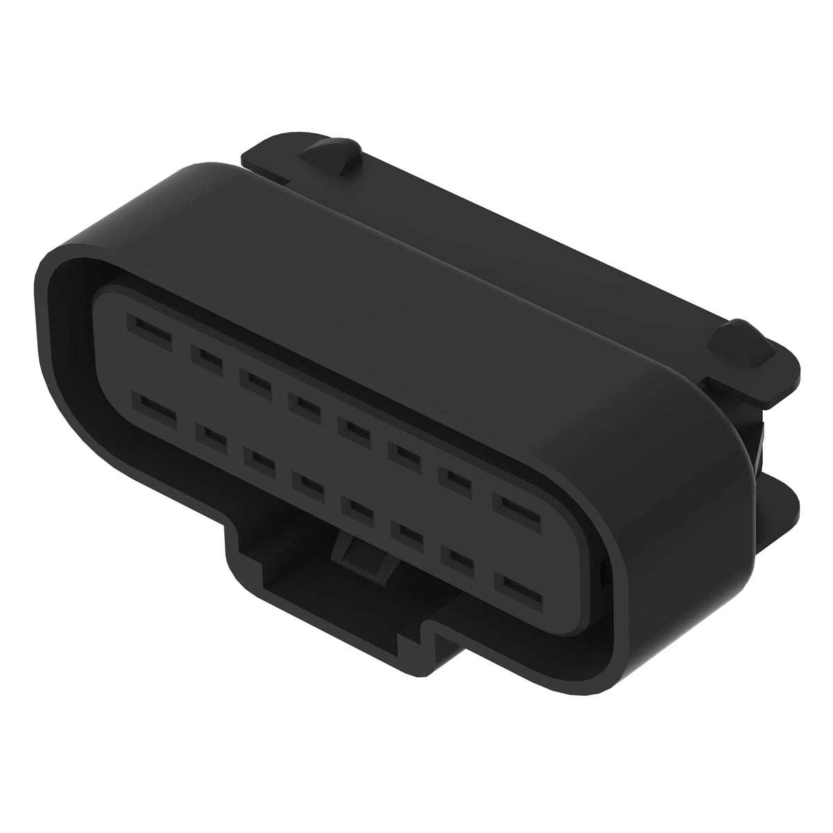 57M8279: 57M8279: Black External Electrical Connector Housing, 16 Cavities