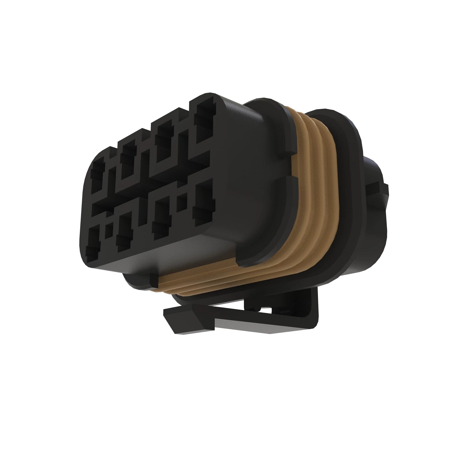 57M8990: Fits John Deere 57M8990 Brown Internal Electrical Connector Housing, 6 Cavities – Genuine OEM