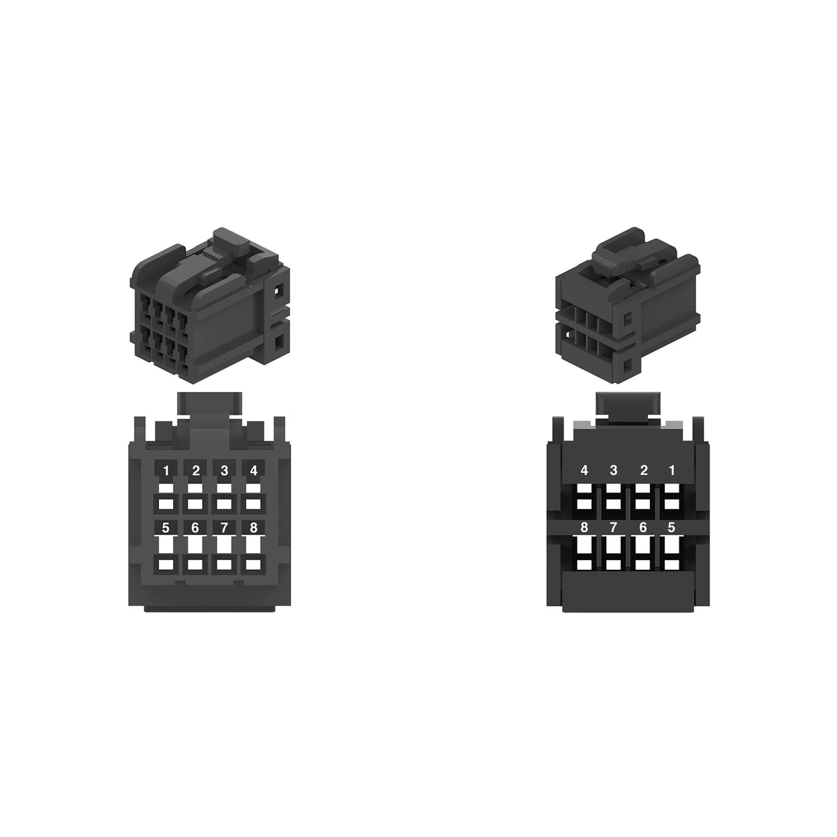 57M9078: Fits John Deere 57M9078 Black Internal Electrical Connector Housing, Cavities 8 – Genuine OEM