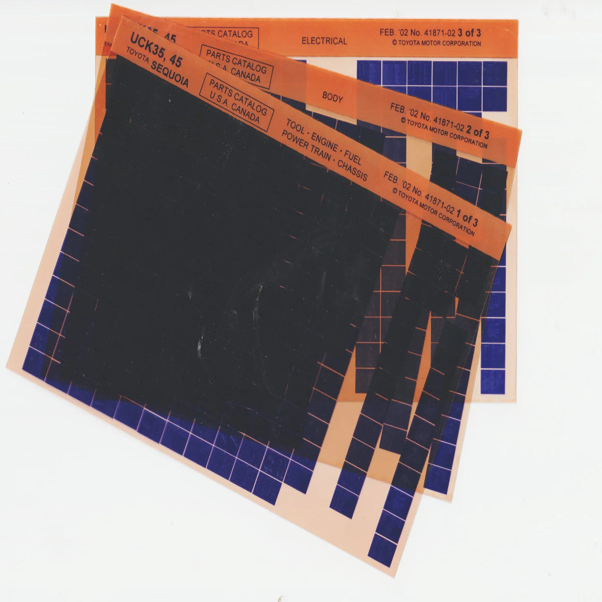 2001-2002 Fits Toyota Sequoia (UCK 35, 45) Parts Microfiche Slides February 2002