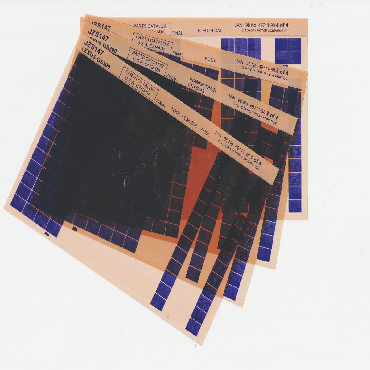 1993-1997 Fits Lexus GS300 "JZS147" Parts Microfiche Catalog Slides January 1998