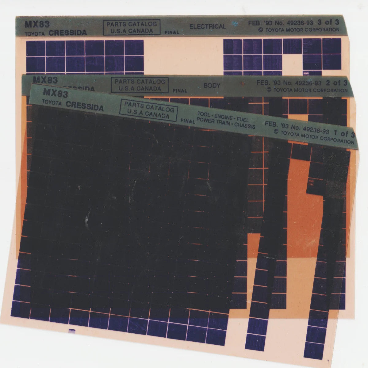 1989-1992 Fits Toyota Cressida "MX83" Parts Microfiche Slides February 1993