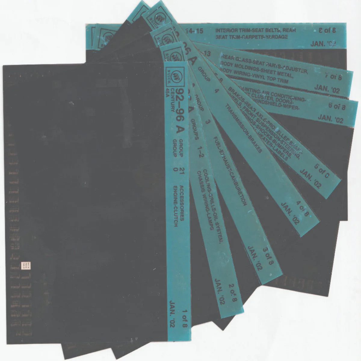 1992-1996 Buick Century "A" Parts Microfiche Catalog Slides