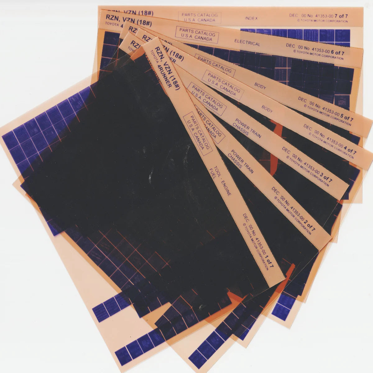 1995-2001 Fits Toyota 4 Runner (RZN VZN18) Parts Microfiche Slides December 2000