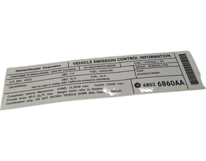 For Mopar Label Part # 68026860AA