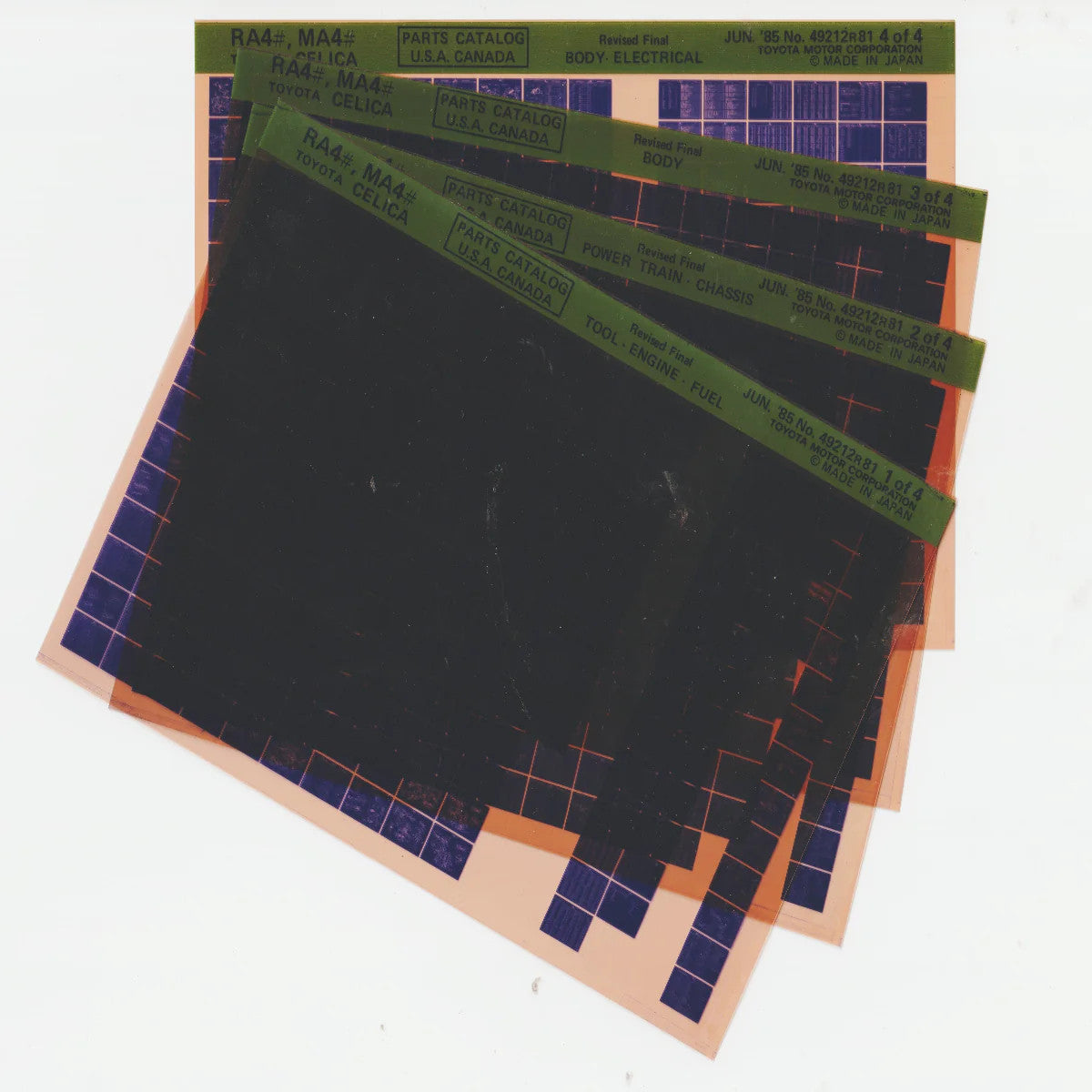 1978-1982 Fits Toyota Celica (RA4, MA4) Parts Microfiche Slides June 1985