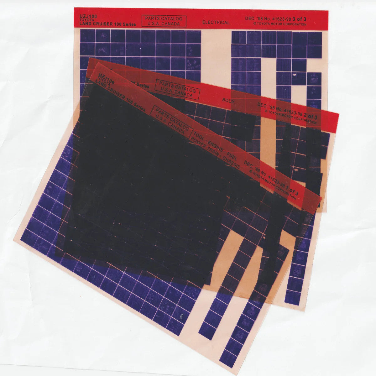 1998-1999 Fits Toyota Landcruiser "UZJ100" Parts Microfiche December 1998