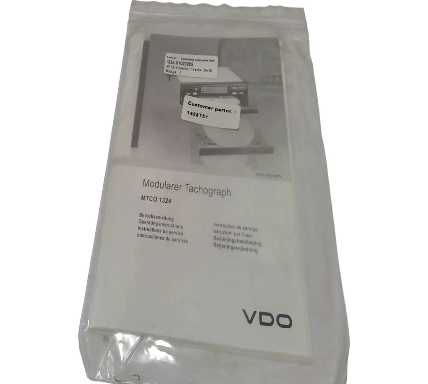 For Paccar Corporate Fittings Tachograph Doc Se Part # 1458751PAC