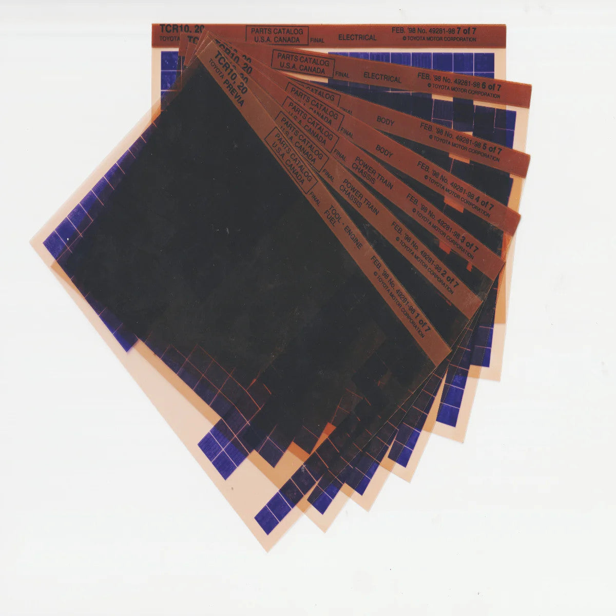 1990-1998 Fits Toyota Previa "TCR10 TCR20" Parts Microfiche Slides February 1998