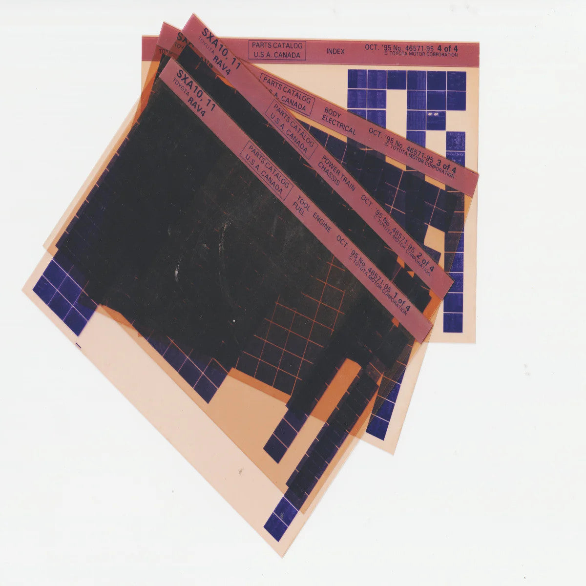 1994-1996 Fits Toyota RAV4 (SXA10, 11) Parts Microfiche Slides October 1995