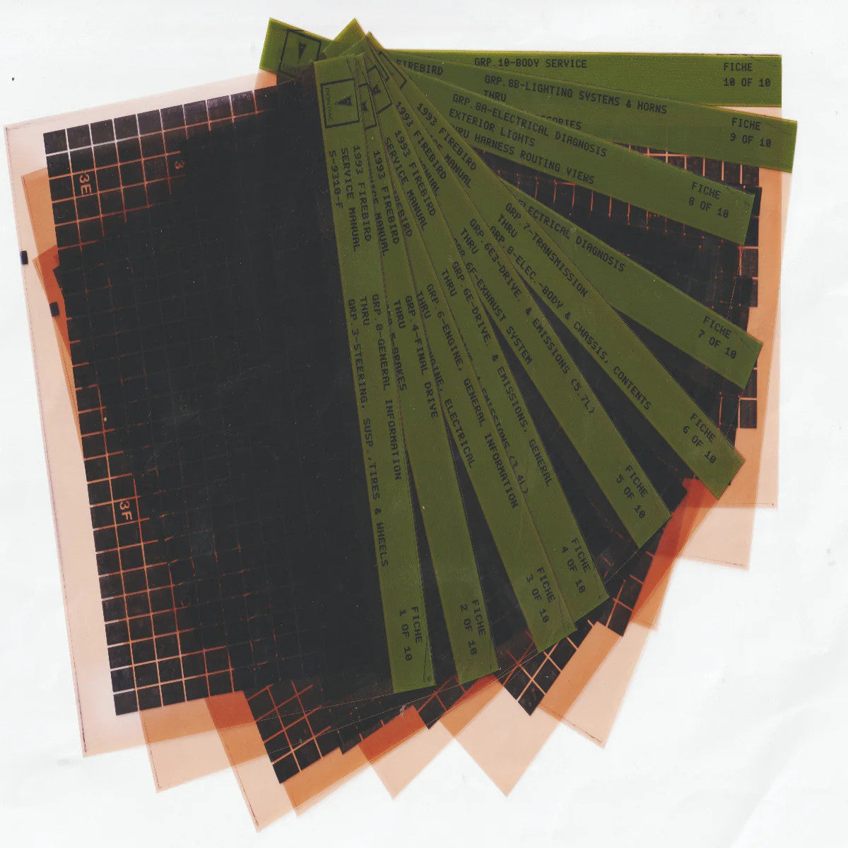 1993 Pontiac Firebird Workshop Service Repair Manual Microfiche Slides
