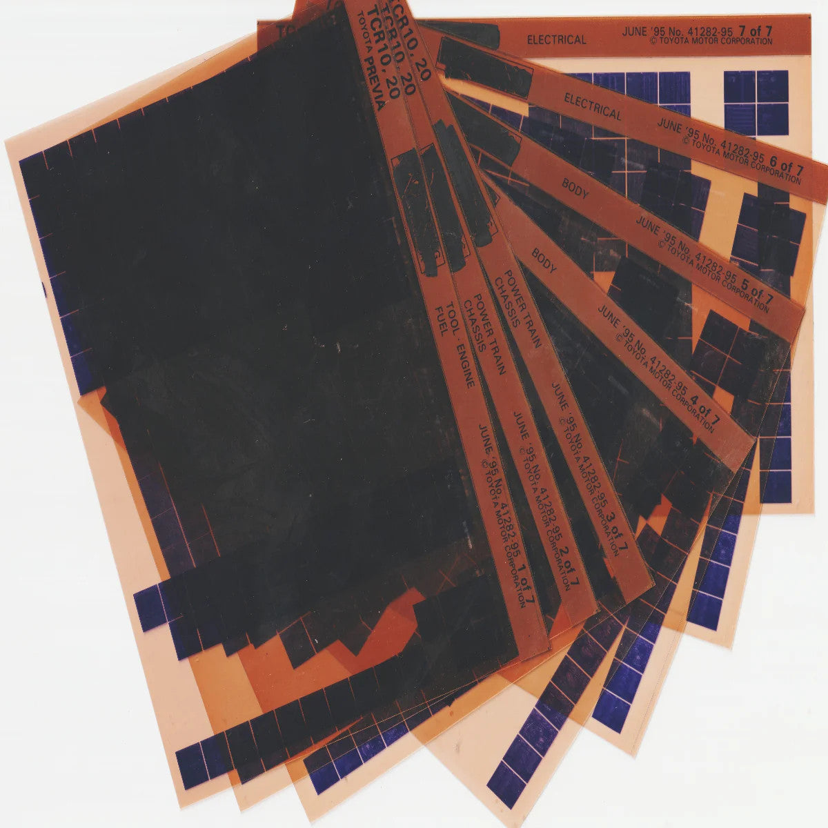 1990-1995 Fits Toyota Previa "TCR10, TCR20" Parts Microfiche Slides June 1995