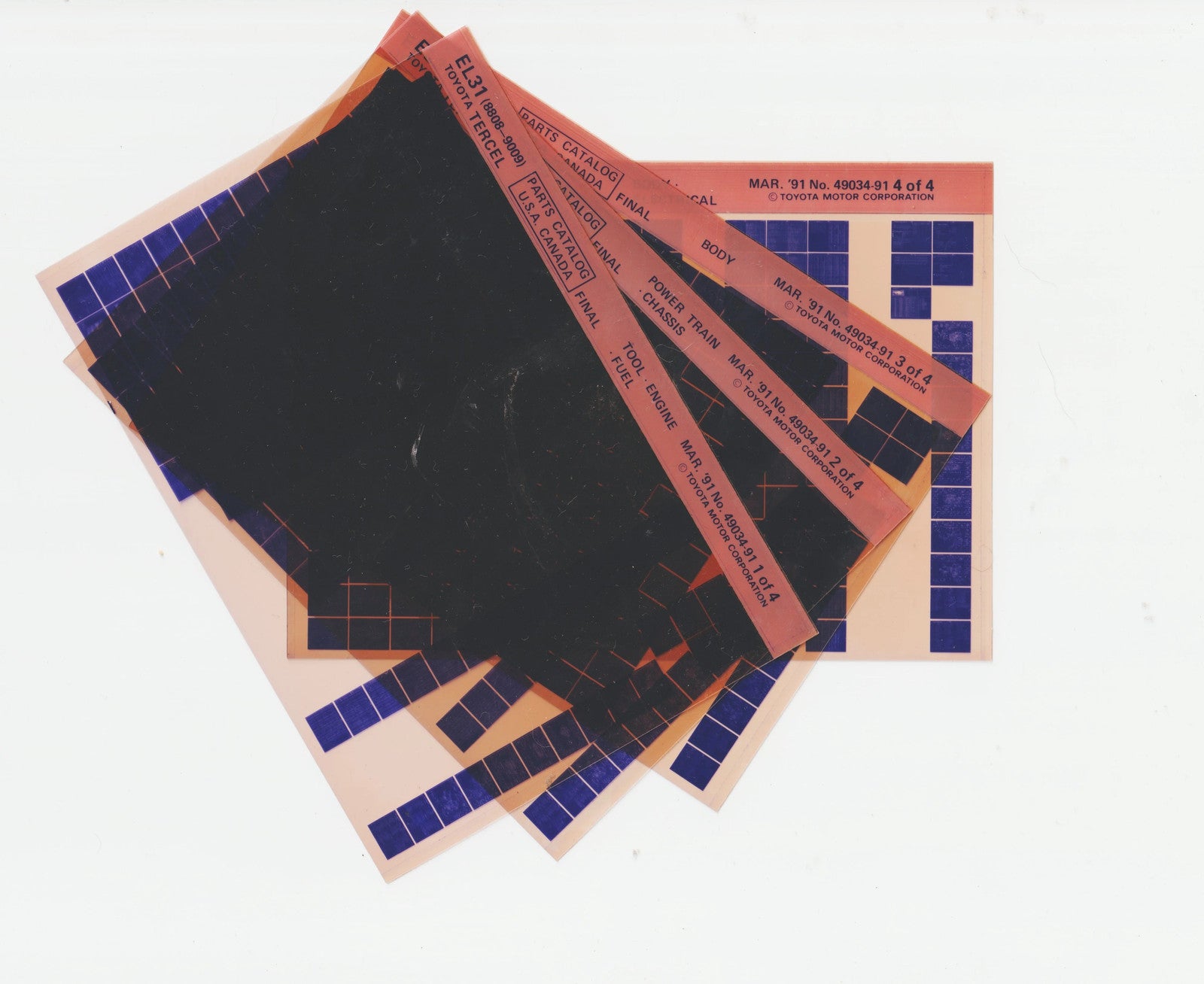 1986-1989 Fits Toyota Tercel "EL31" Parts Microfiche Catalog Slides March 1991