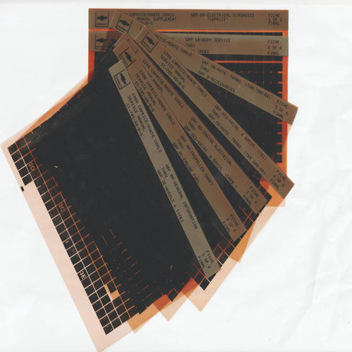 1988 Chevrolet Caprice, Monte Carlo Workshop Repair Manual Microfiche Slides
