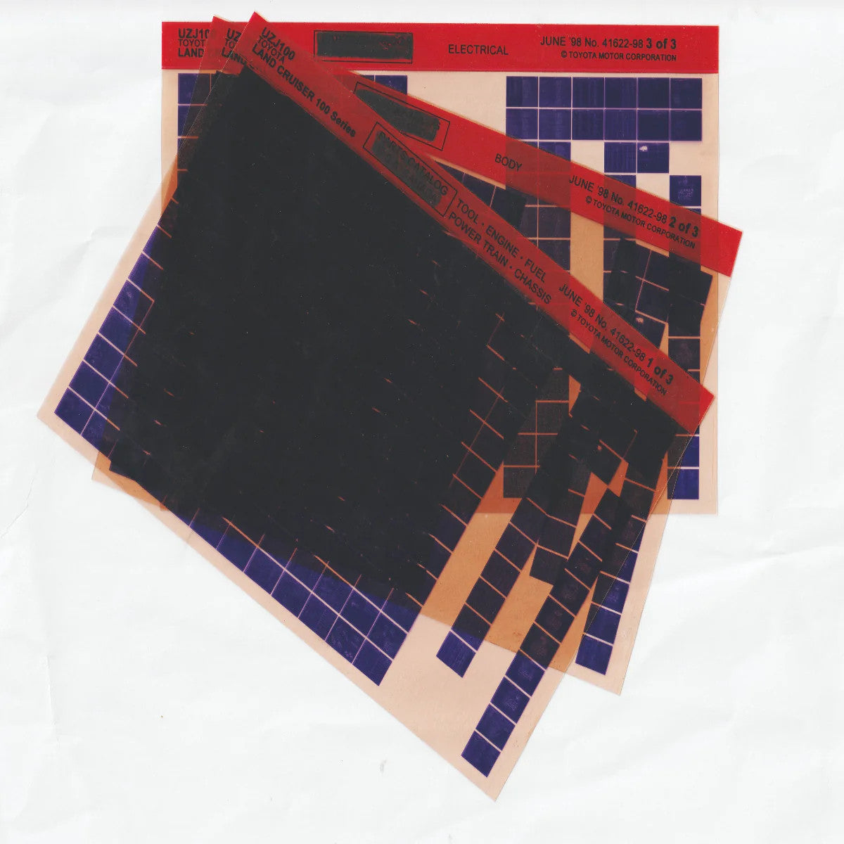 1998 Fits Toyota Landcruiser "UZJ100" Parts Microfiche Catalog Slides June 1998