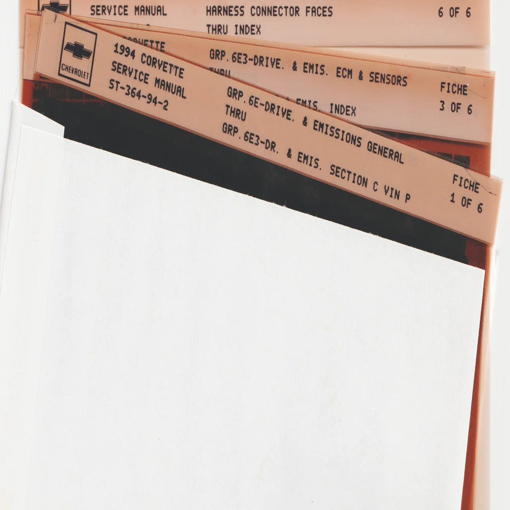 1994 Chevrolet Corvette "Y" Workshop Service Repair Manual Microfiche Slides