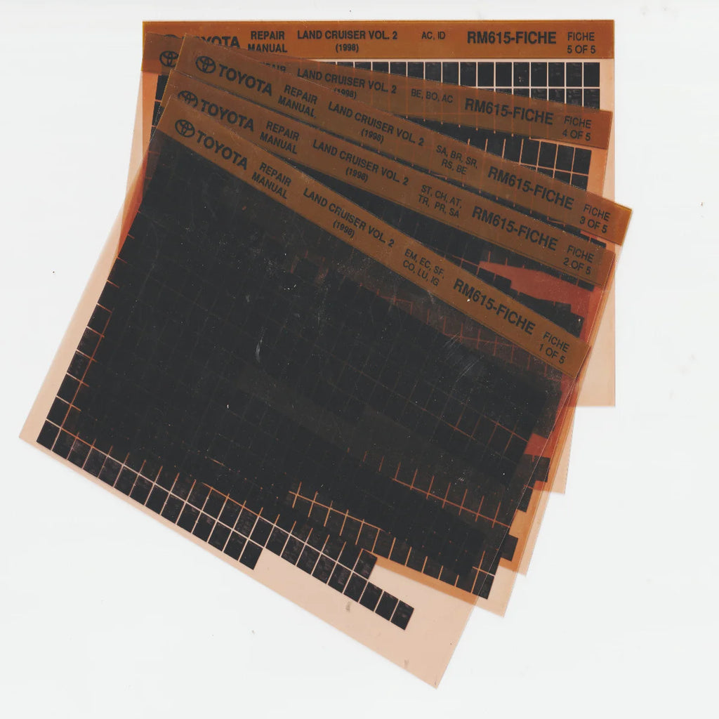 1998 Toyota Land Cruiser Workshop Service Repair Manual Microfiche Set Vol 1 & 2