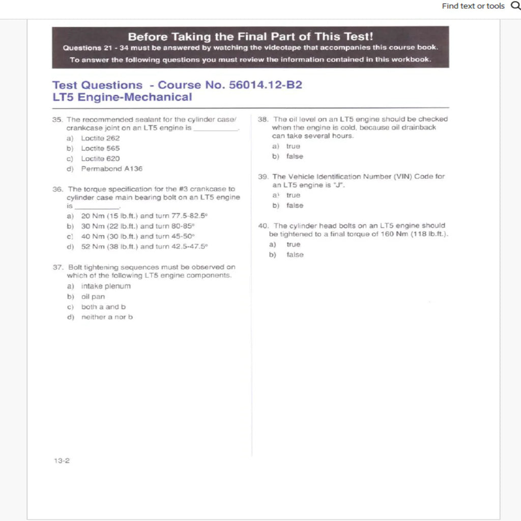 1990 Corvette LT5 Technical Documentation Manual Set