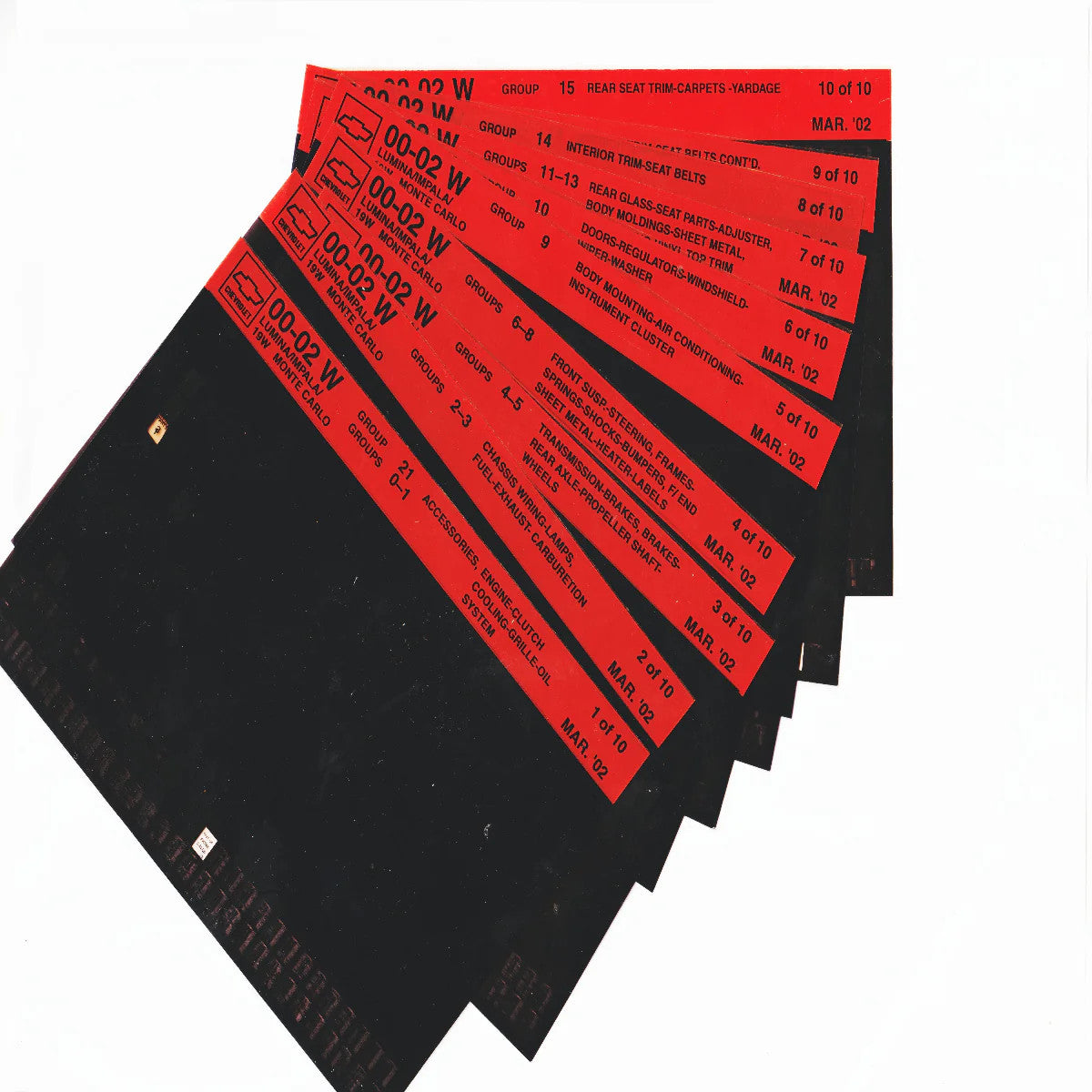 2000-2002 Chevrolet Lumina / Impala / Monte Carlo "W" Parts Microfiche Catalog