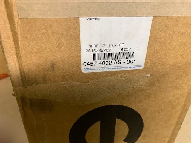 For Mopar Front Door Window Regulato Part # 4574092AS