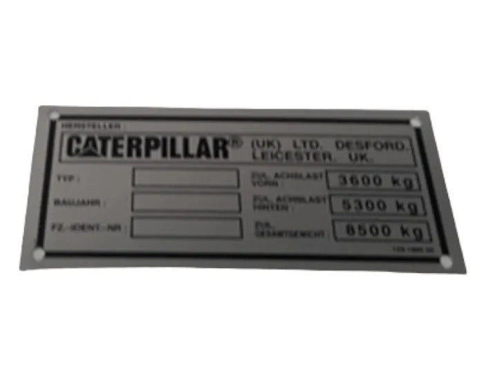New Old Stock Plate Tuv Part # 1291866 For Caterpillar