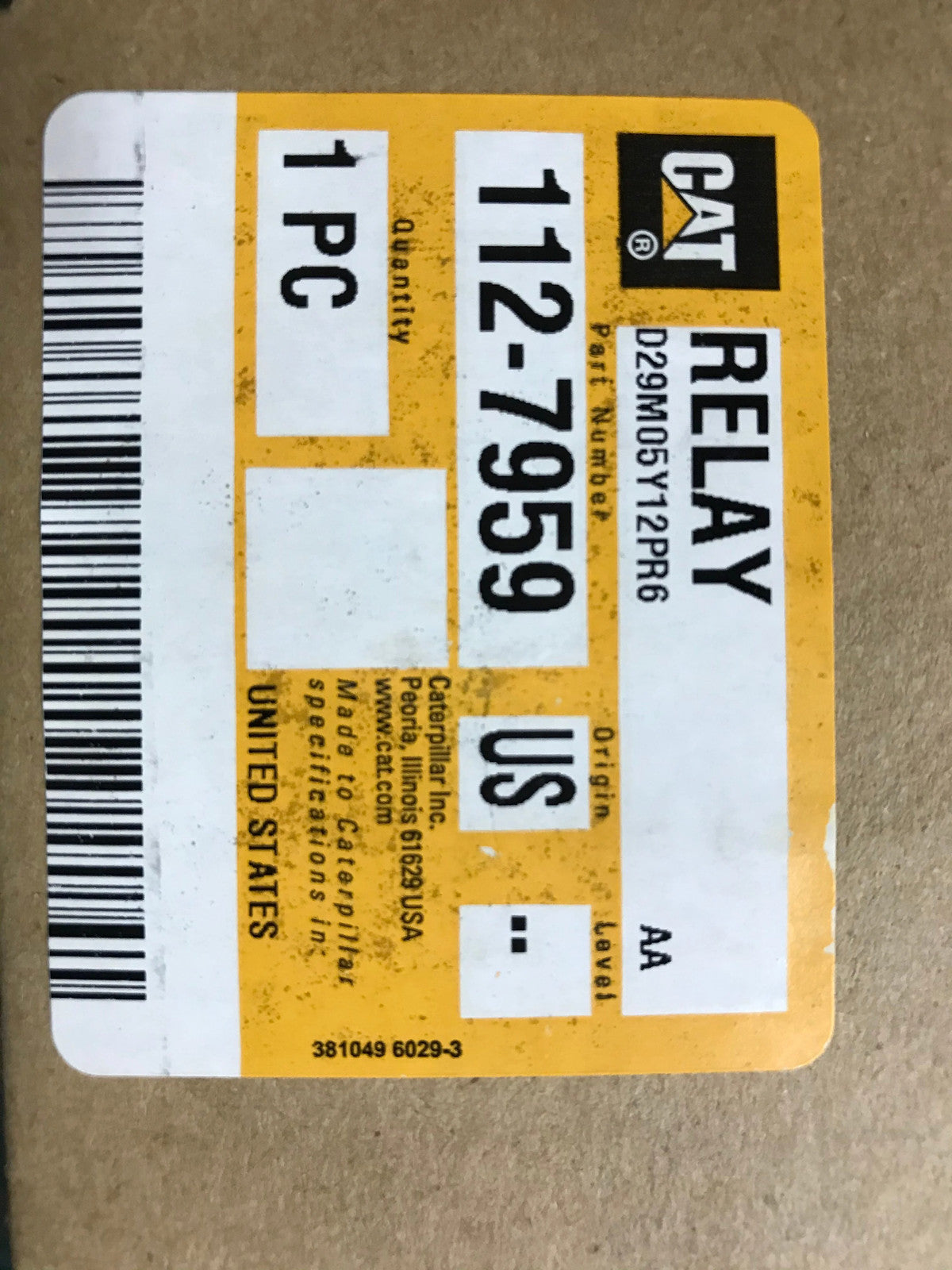 For Caterpillar Relay Part # 1127959