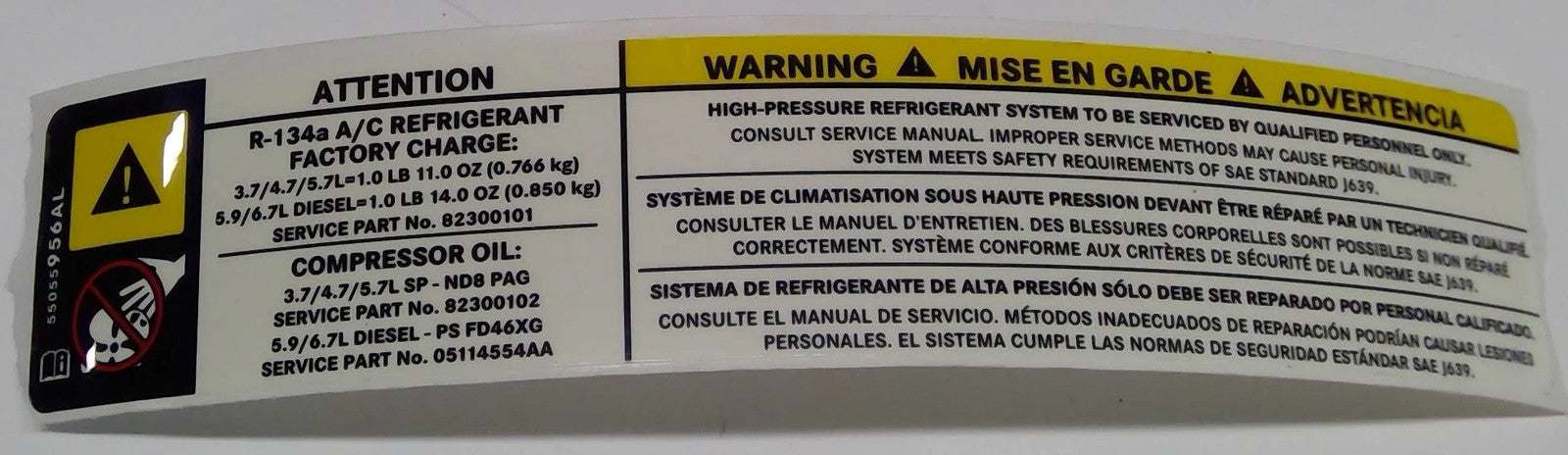 For Mopar Air Conditioning System La Part # 55055956AL