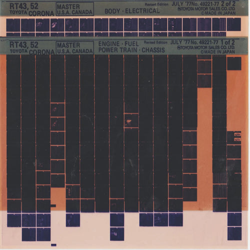 1966-1969 Fits Toyota Corona "RT43, RT52" Parts Microfiche Slides July 1977