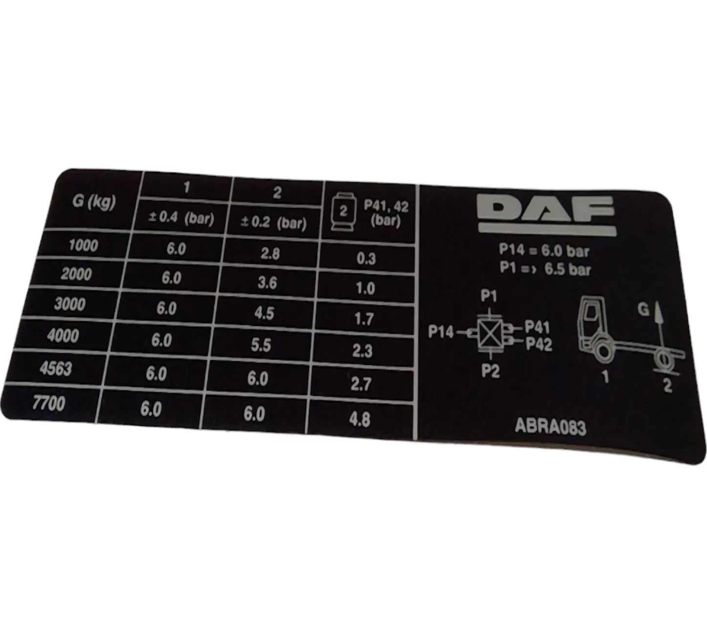 For Paccar Corporate Instruct Plate Part # 1405790PAC