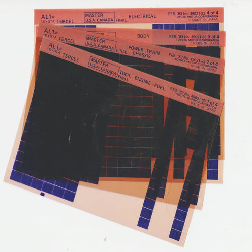 1978-1982 Fits Toyota Tercel "AL1" Parts Microfiche Catalog Slides February 1983