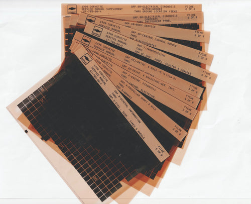 1990 Chevrolet Corvette "Y" Workshop Service Repair Manual Microfiche Slides
