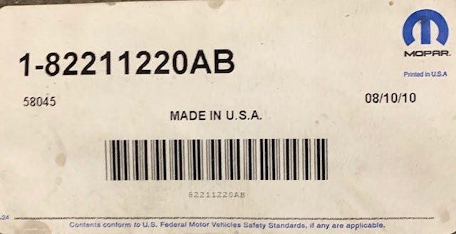 For Mopar Floor 1ST & 2ND Row Mat Ki Part # 82211220AB