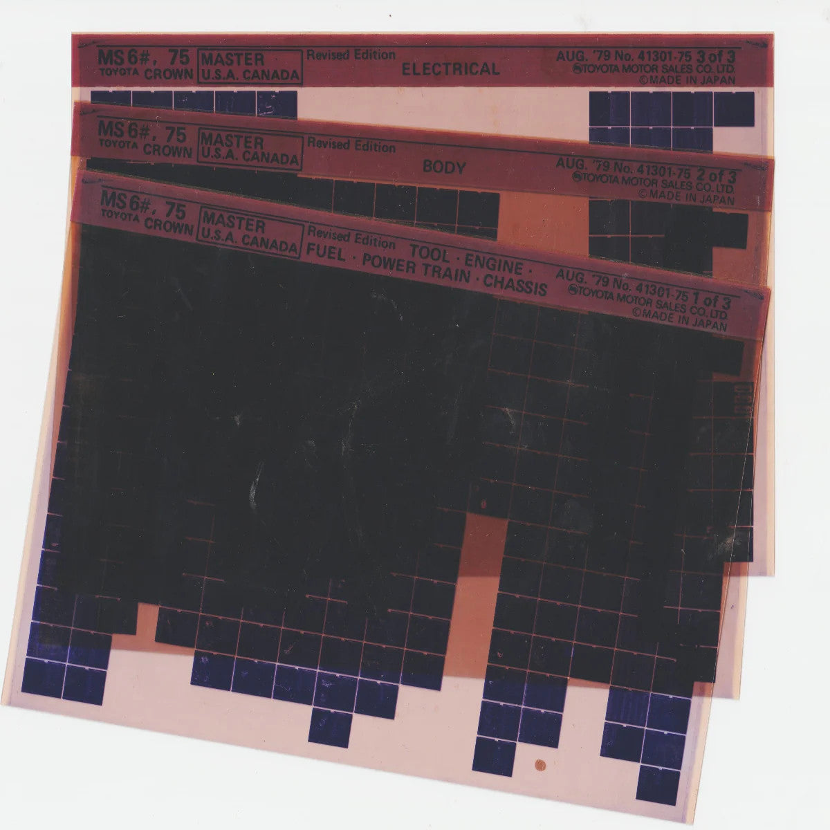 1971-1973 Fits Toyota Crown "MS6, MS75" Parts Microfiche Slides August 1979
