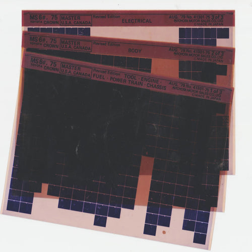 1971-1973 Fits Toyota Crown "MS6, MS75" Parts Microfiche Slides August 1979