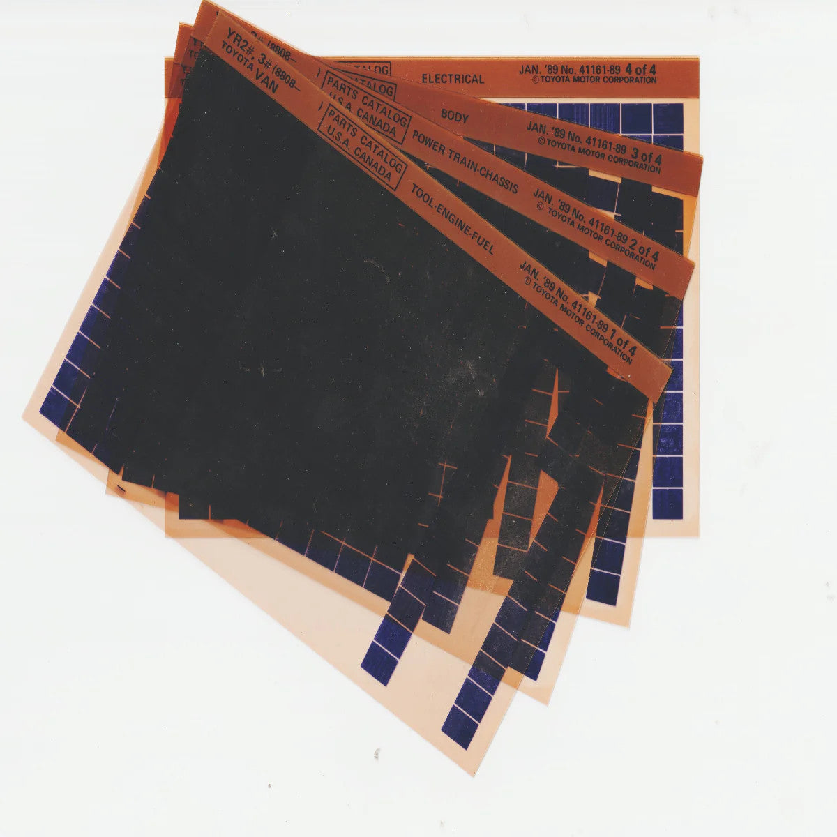 1984-1989 Fits Toyota Van (YR2, 3) Parts Microfiche Catalog Slides January 1989
