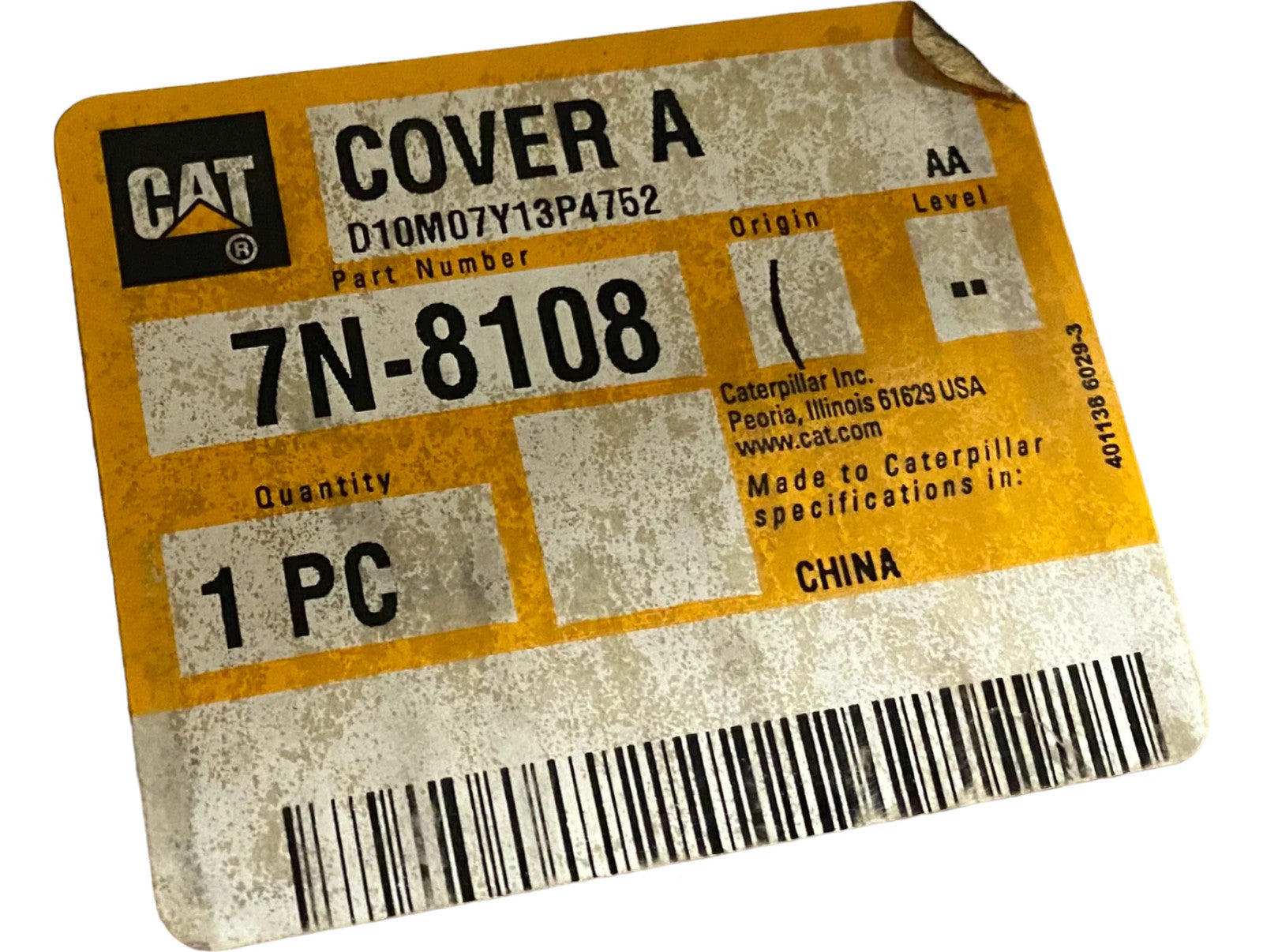 For Caterpillar Cover A Part # 7N8108