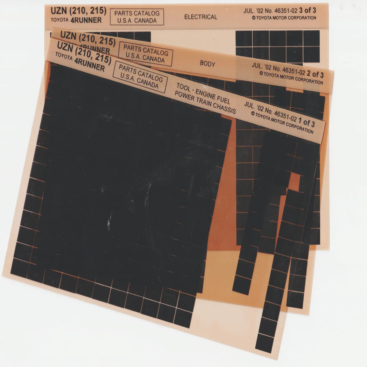 2003 Fits Toyota 4Runner (UZN 210,215) Parts Microfiche Catalog Slides July 2002