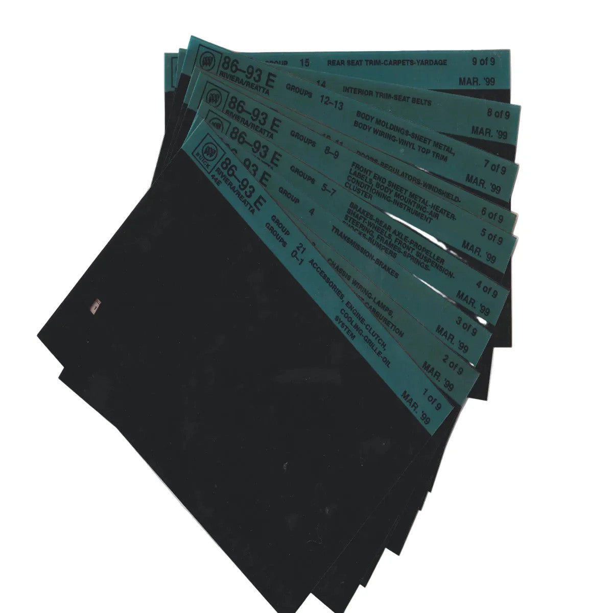 1986-1993 Buick Riviera / Reatta "E" Parts Microfiche Catalog Slides