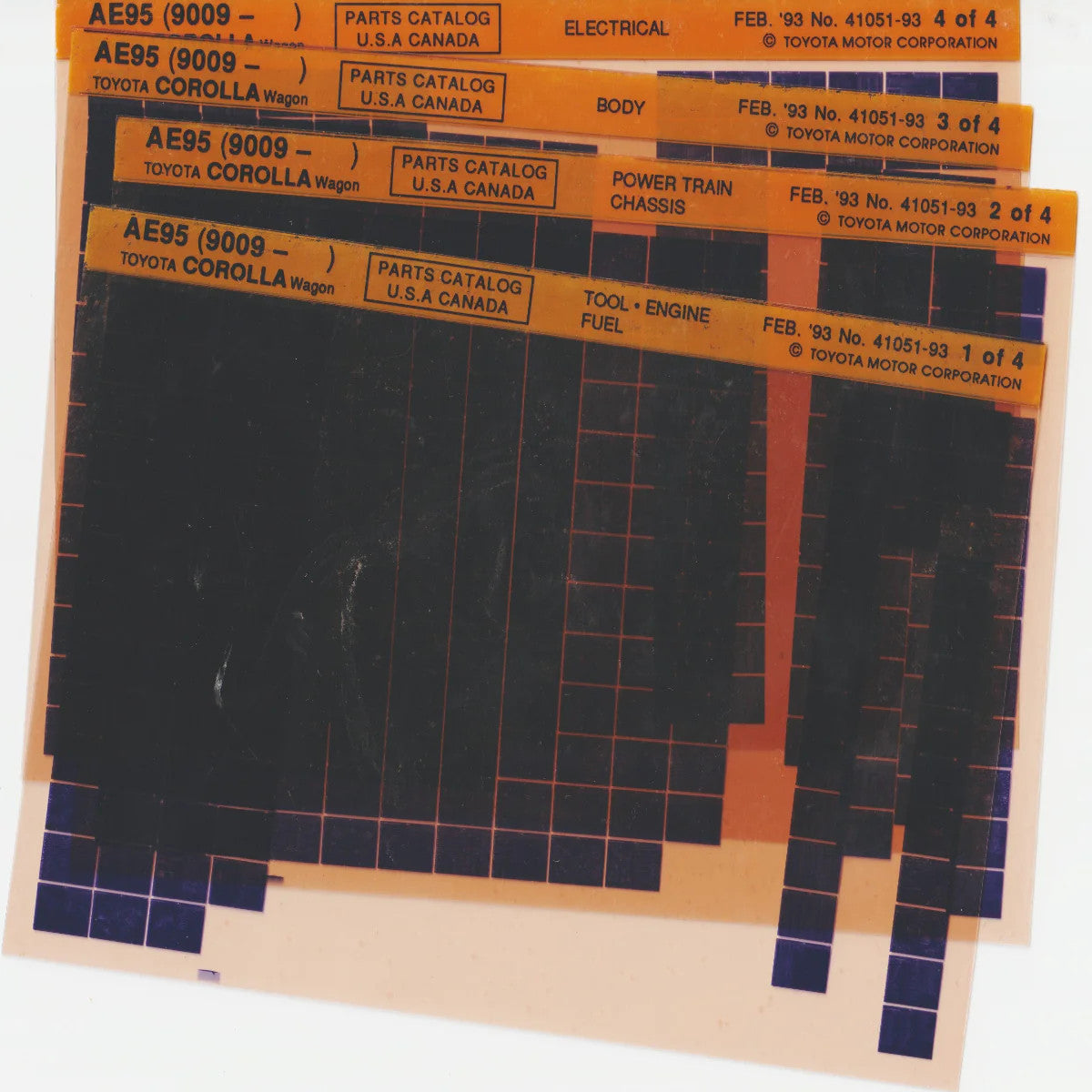 1988-1993 Fits Toyota Corolla Wagon "AE95" Parts Microfiche Slides February 1993