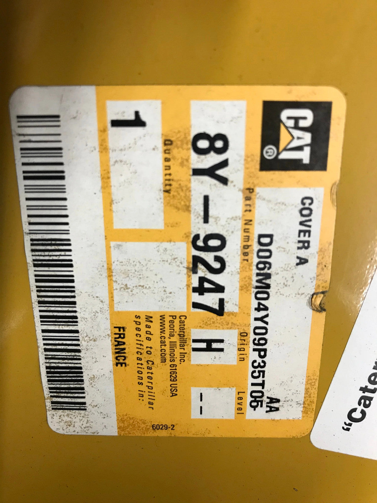 For Caterpillar Europe Cover Assembly Part # 8Y9247