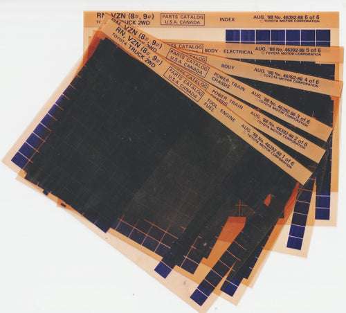 1988-1989 Fits Toyota Hilux/Pickup (RN, VZN) Parts Microfiche Slides August 1988