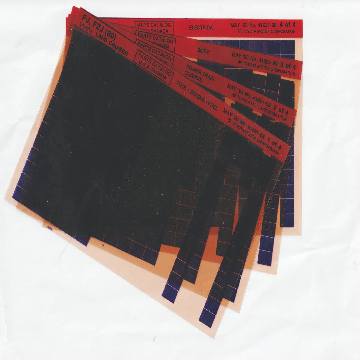 1990-1993 Fits Toyota Landcruiser FJ, FZJ80 Parts Microfiche Slides August 1993