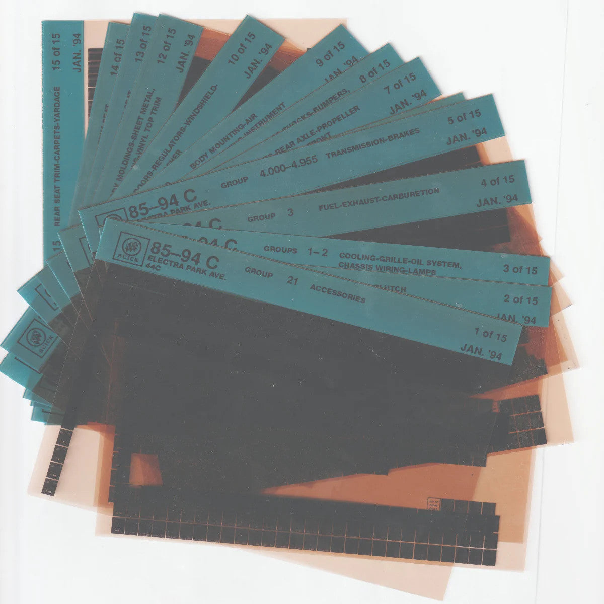 1985-1994 Buick Electra Park Avenue "C" Parts Microfiche Catalog Slides