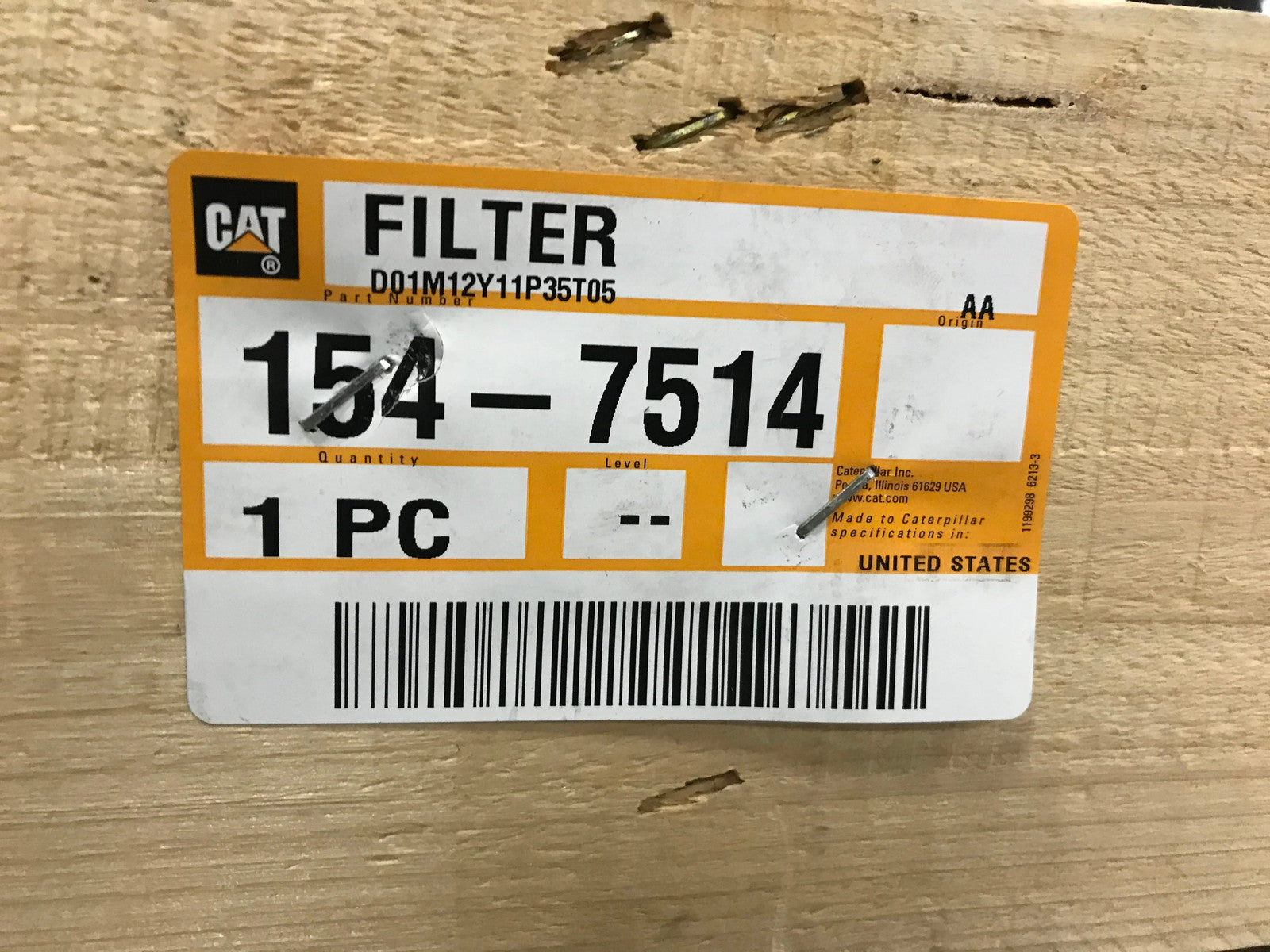 For Caterpillar Europe Filter Part # 1547514