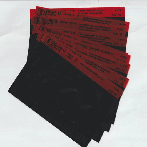 1990-1996 Oldsmobile Silhouette APV "U" Parts Microfiche Catalog Slides