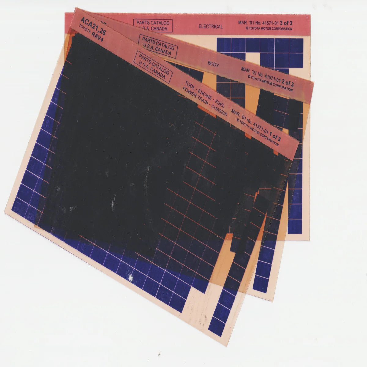 2000-2001 Fits Toyota RAV4 (ACA21, 26) Parts Microfiche Slides March 2001