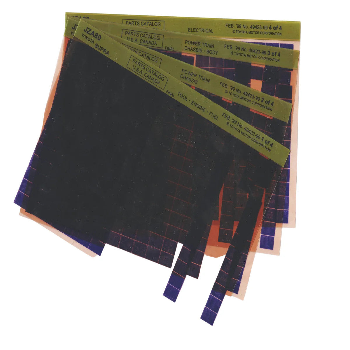 1993-1999 Fits Toyota Supra "JZA80" Parts Microfiche Catalog Slides