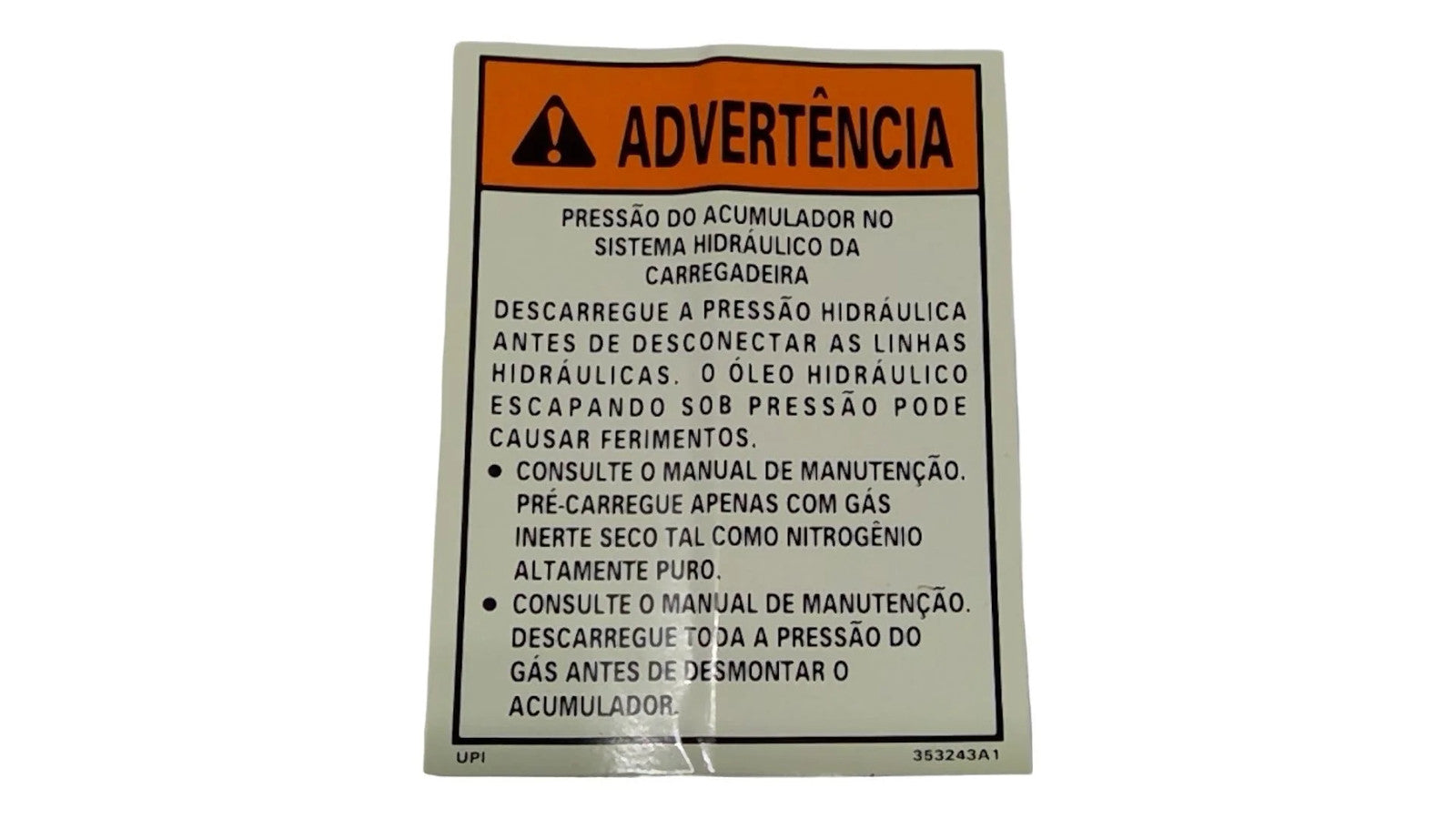 For CNHi Decal Part # 353243A1