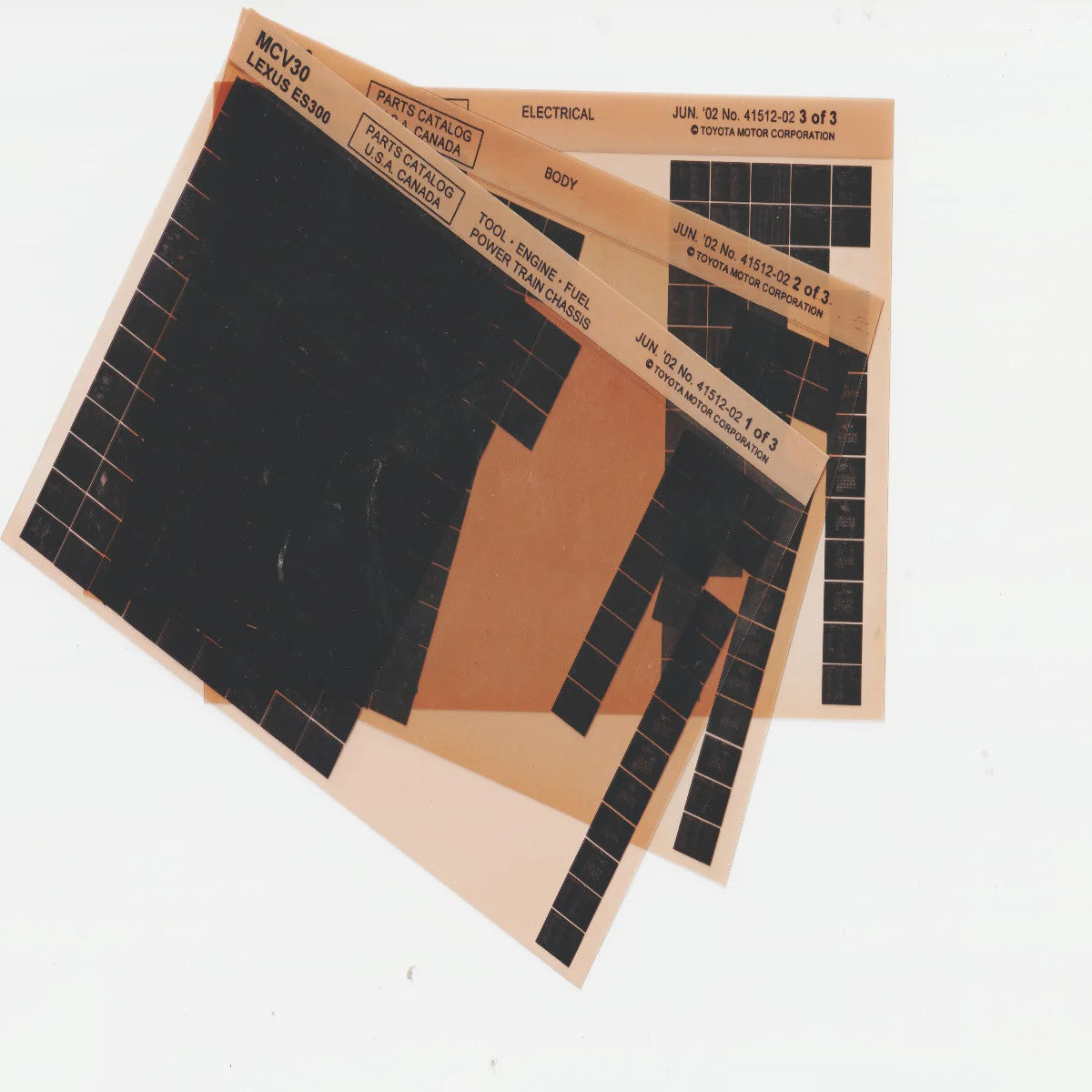 2001-2002 Fits Lexus ES300 "MCV30" Parts Microfiche Catalog Slides June 2002